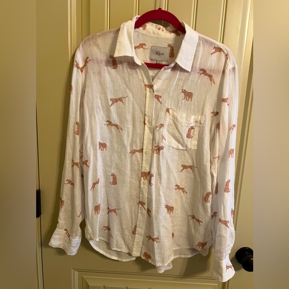 NEW RAILS Charli Playful Cheetahs Button Down size M - Picture 7 of 9